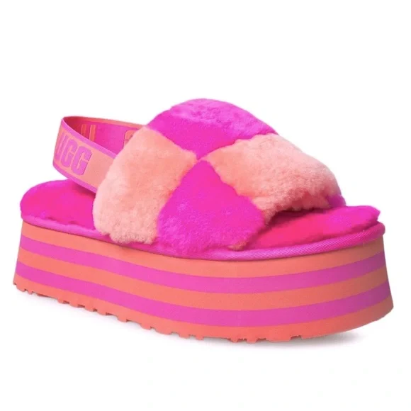 UGG Platform Fluff Sandal Slides - Picture 1 of 10